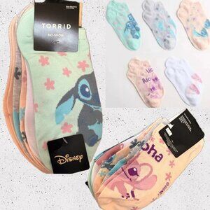 Disney Multicolor Lilo & Stitch Character Graphics Low Cut No Show Socks-5-Pack
